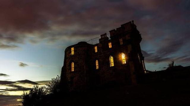 Spooky house at dusk